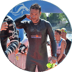 Cyclist turned triathlete in race kit